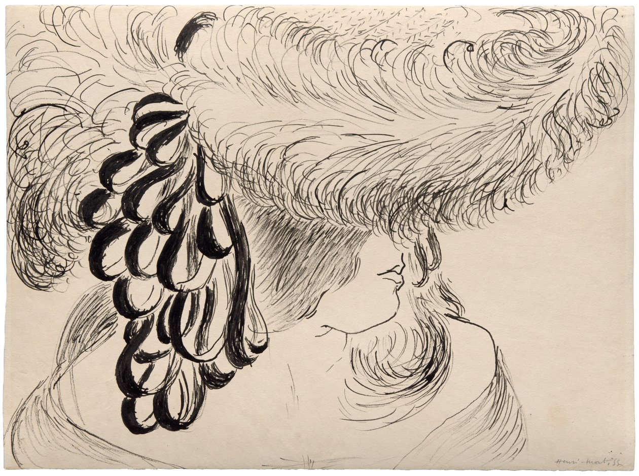 Jeune fille au chapeau à plumes (Mlle Antoinette) - Henri Matisse