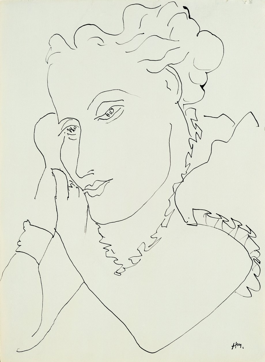 Tête de femme, mains contre la joue - Henri Matisse