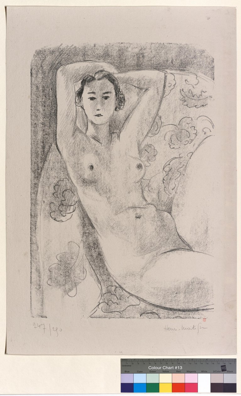 Nu assis dans un fauteuil au décor fleuri - Henri Matisse