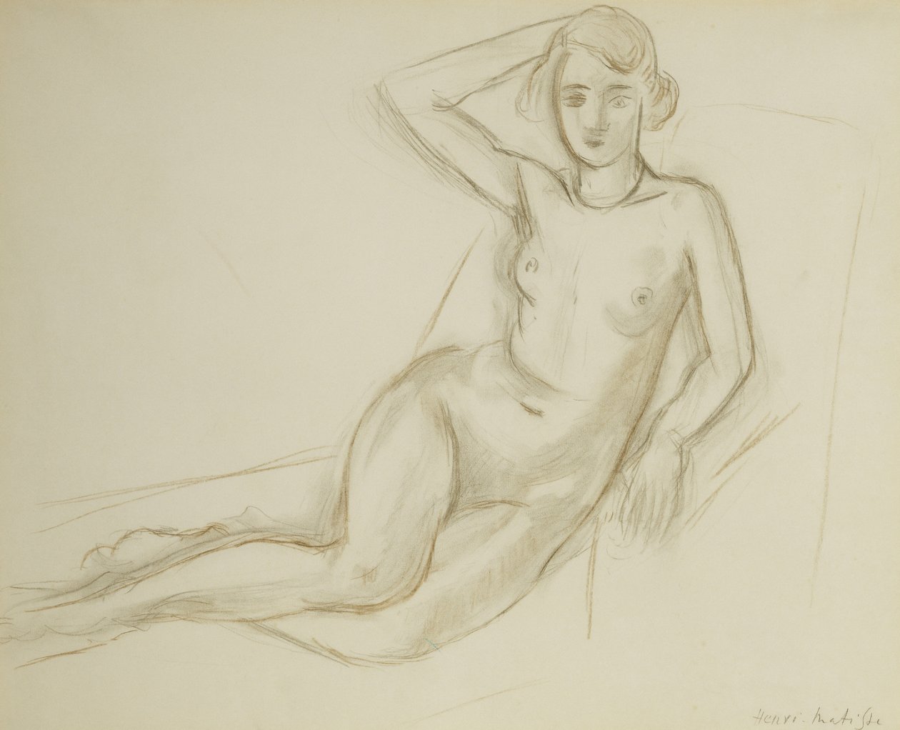 Nude Sitting on a Reclining Chair ; Nu Assis sur une Chaise Longue - Henri Matisse
