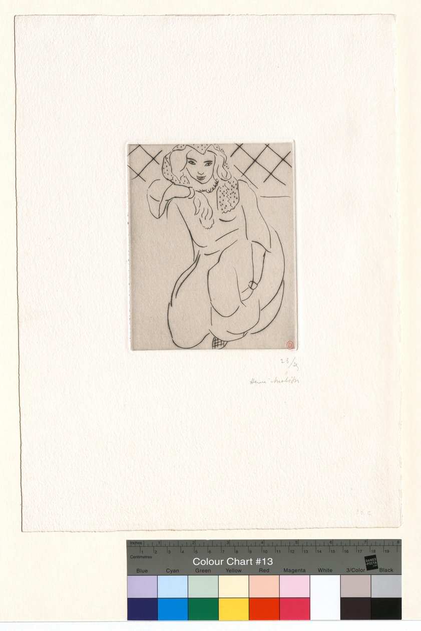 Orientale accroupie, voile sur la tête - Henri Matisse