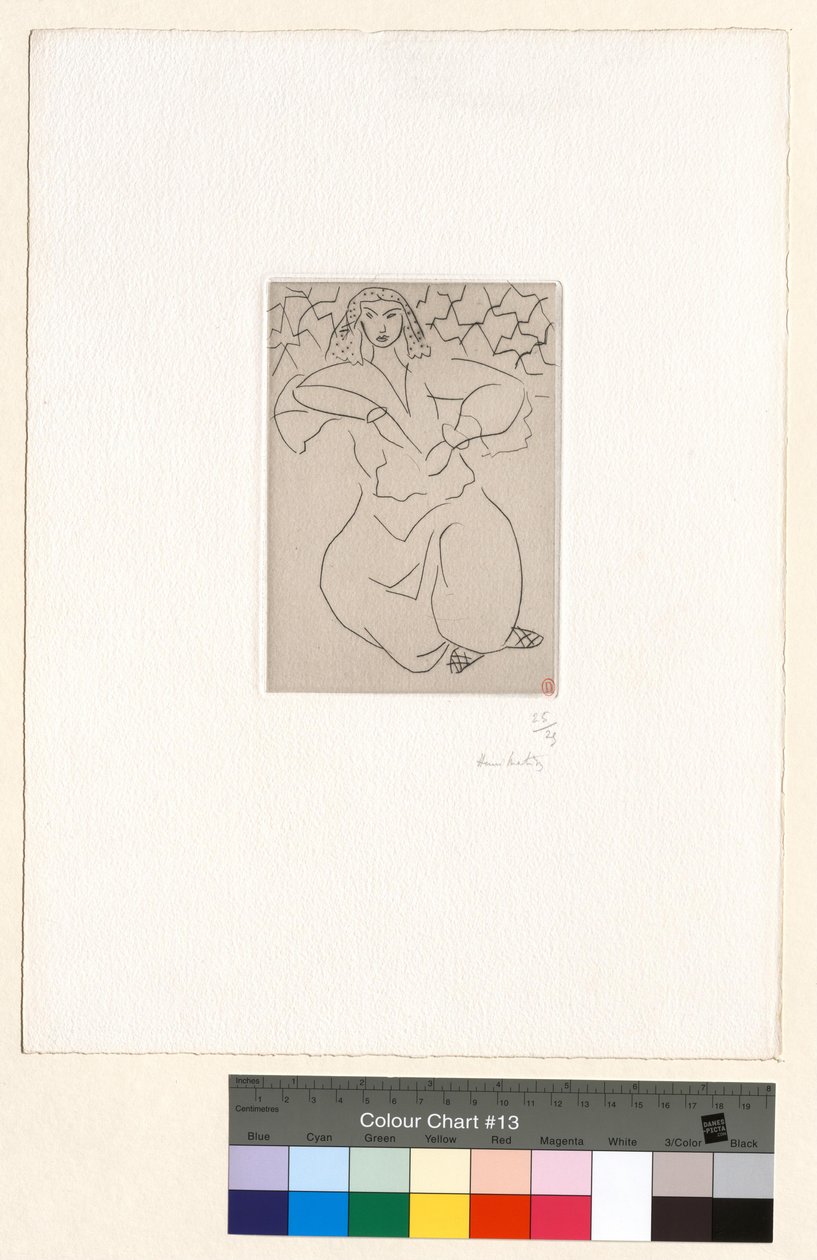 Orientale assise, voile sur la tête - Henri Matisse