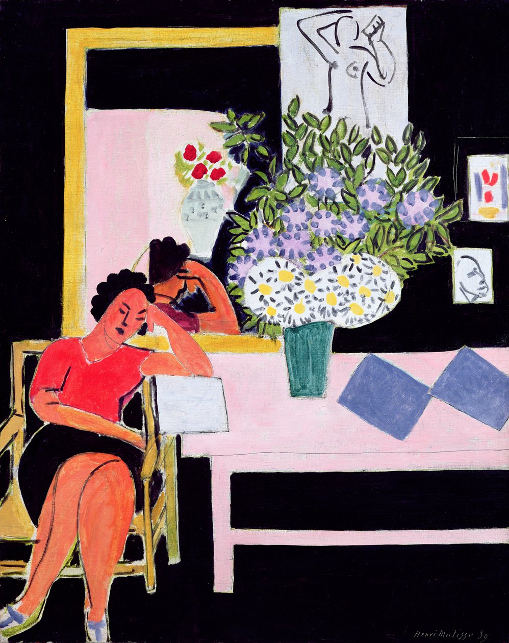 Lecteur sur fond noir - Henri Matisse