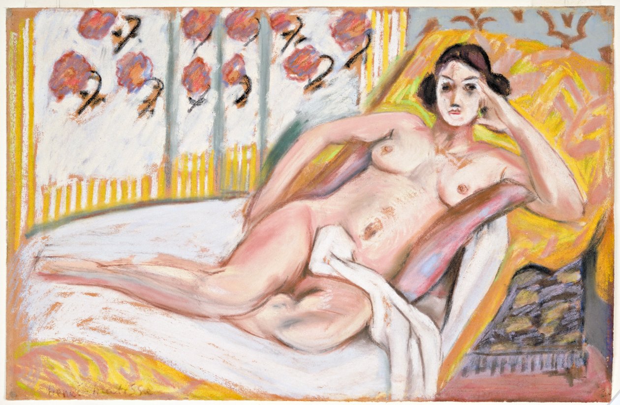 Nu couché (Nu Allonge) c.1925 (pastel sur papier floqué) - Henri Matisse