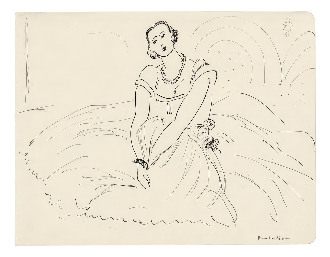 Femme assise avec une robe à jupon - Henri Matisse