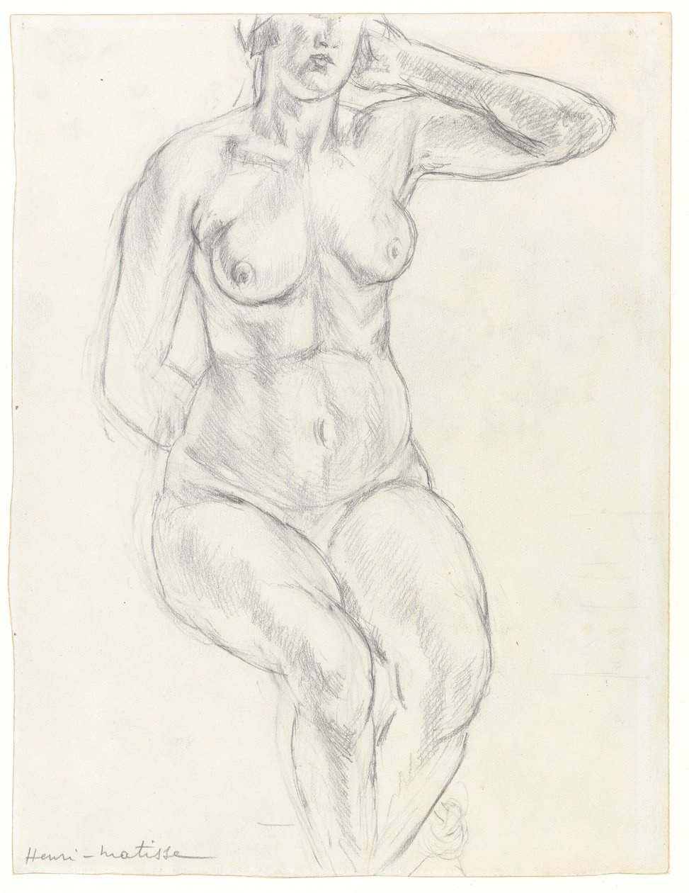 Nu assis, vers 1918 (graphite et craie noire sur papier) - Henri Matisse