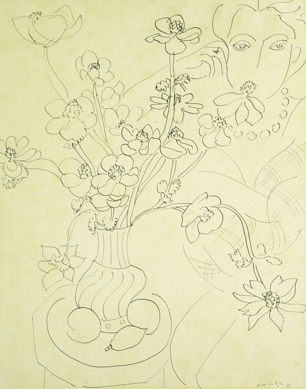 Étude pour Anémones et femme, Harmonie en bleu - Henri Matisse