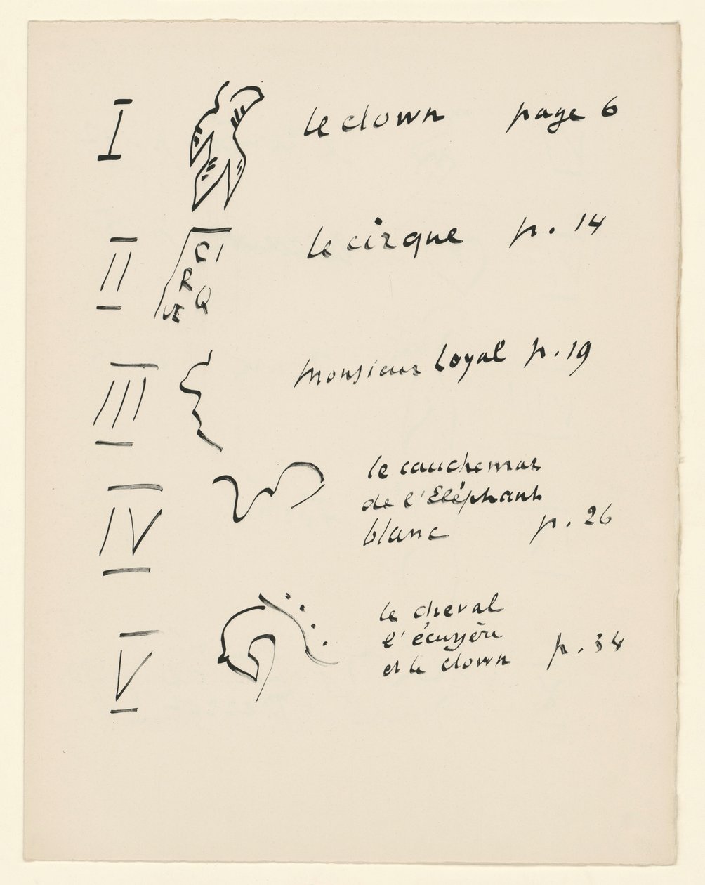 Table des images 1. Extrait de « Jazz ». P. 149 - Henri Matisse