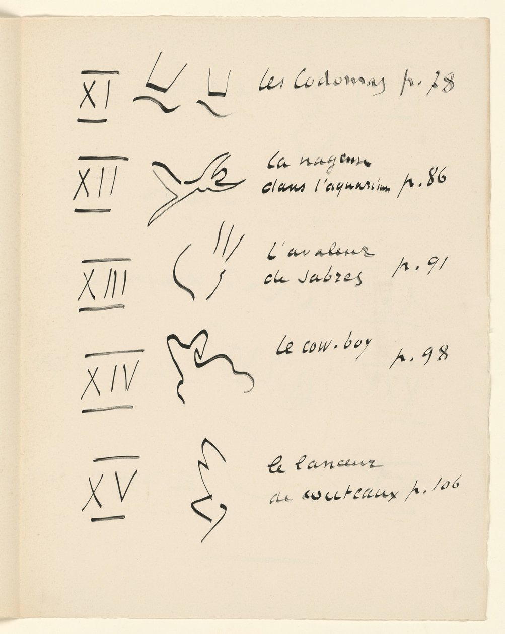 Table des images 3. Tiré de «Jazz». P. 151 - Henri Matisse