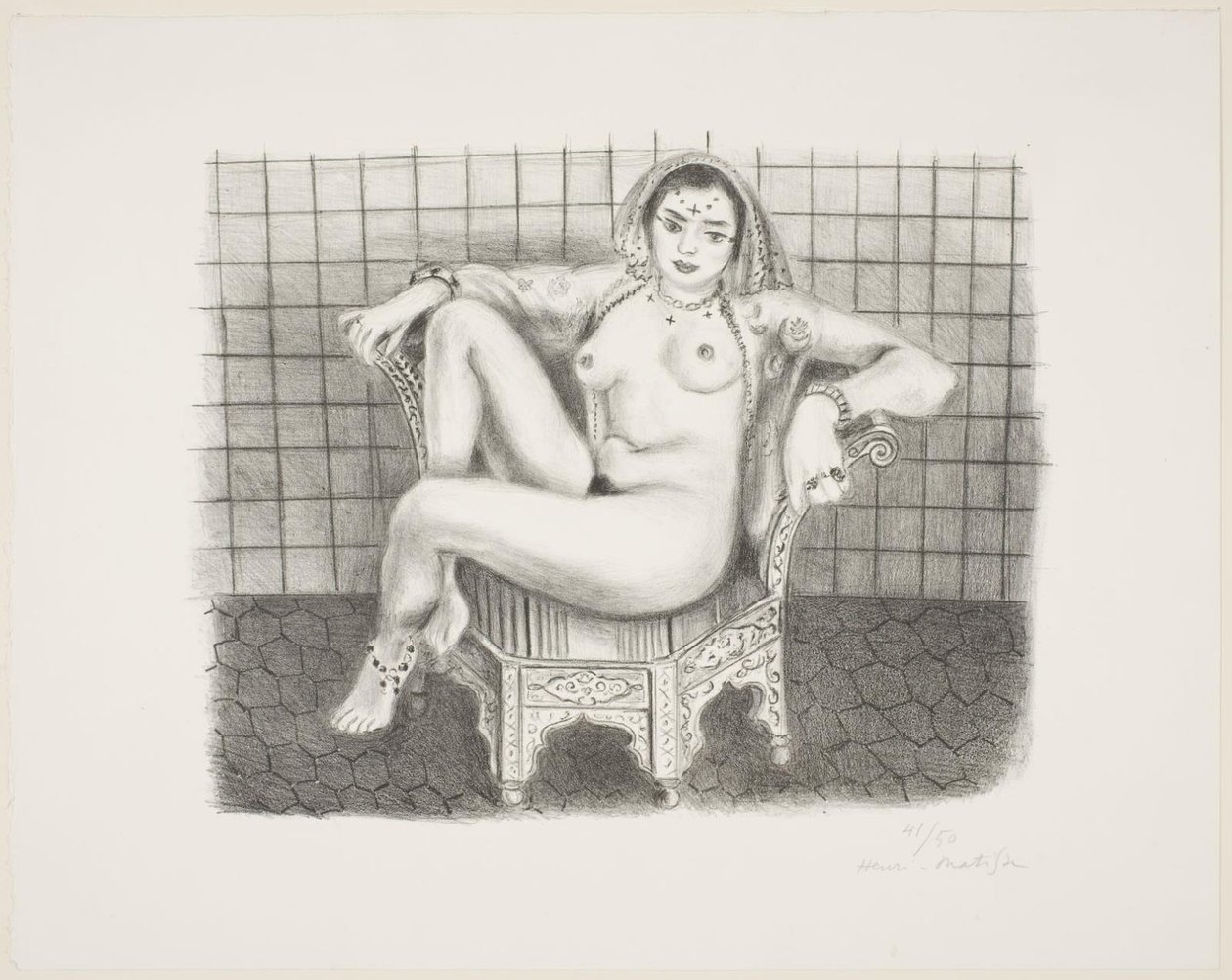 Jeune hindou assis nu sur une chaise - Henri Matisse