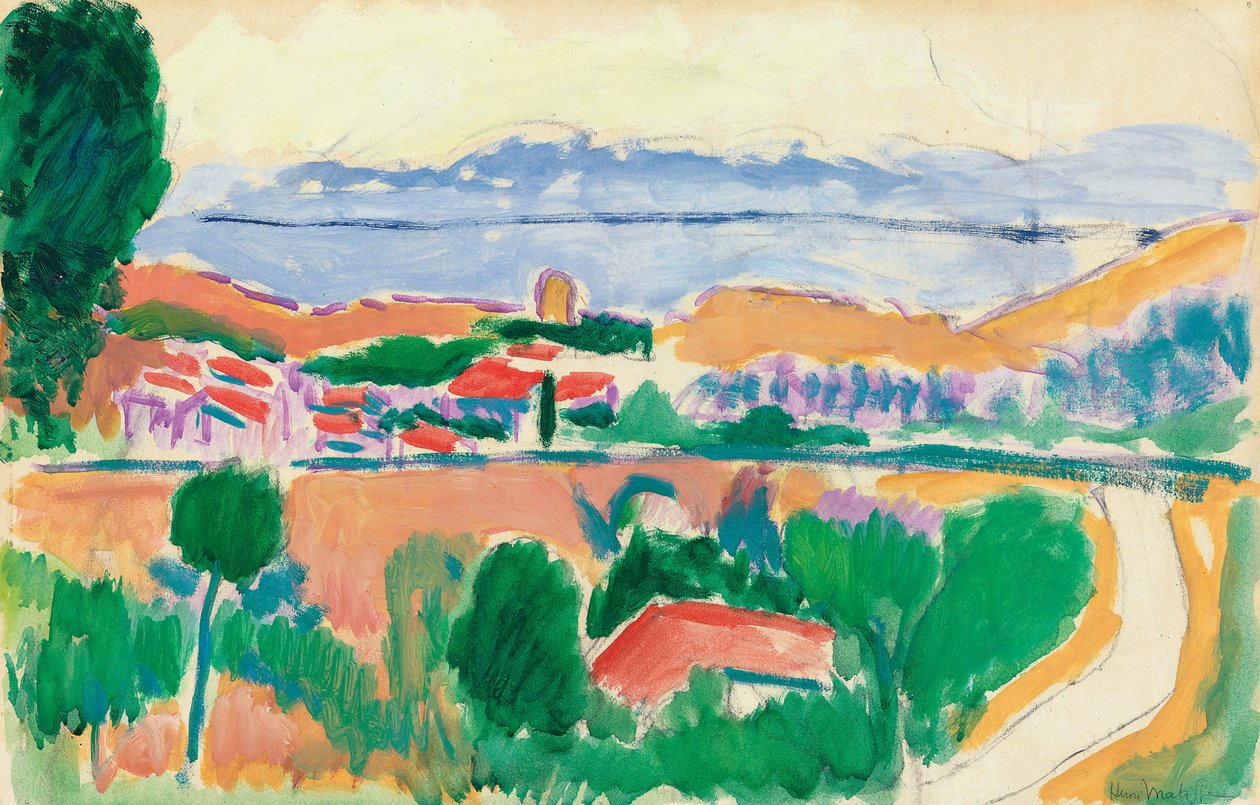 Vue de Collioure, vers 1906-1907 (huile sur fusain sur papier) - Henri Matisse