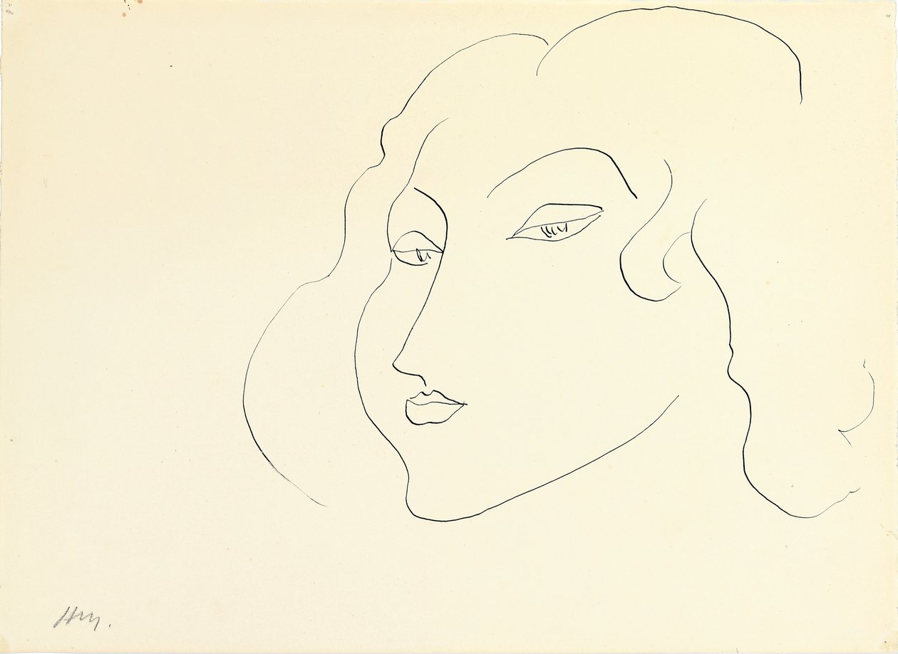 Tête de femme (plume et encre sur papier) - Henri Matisse