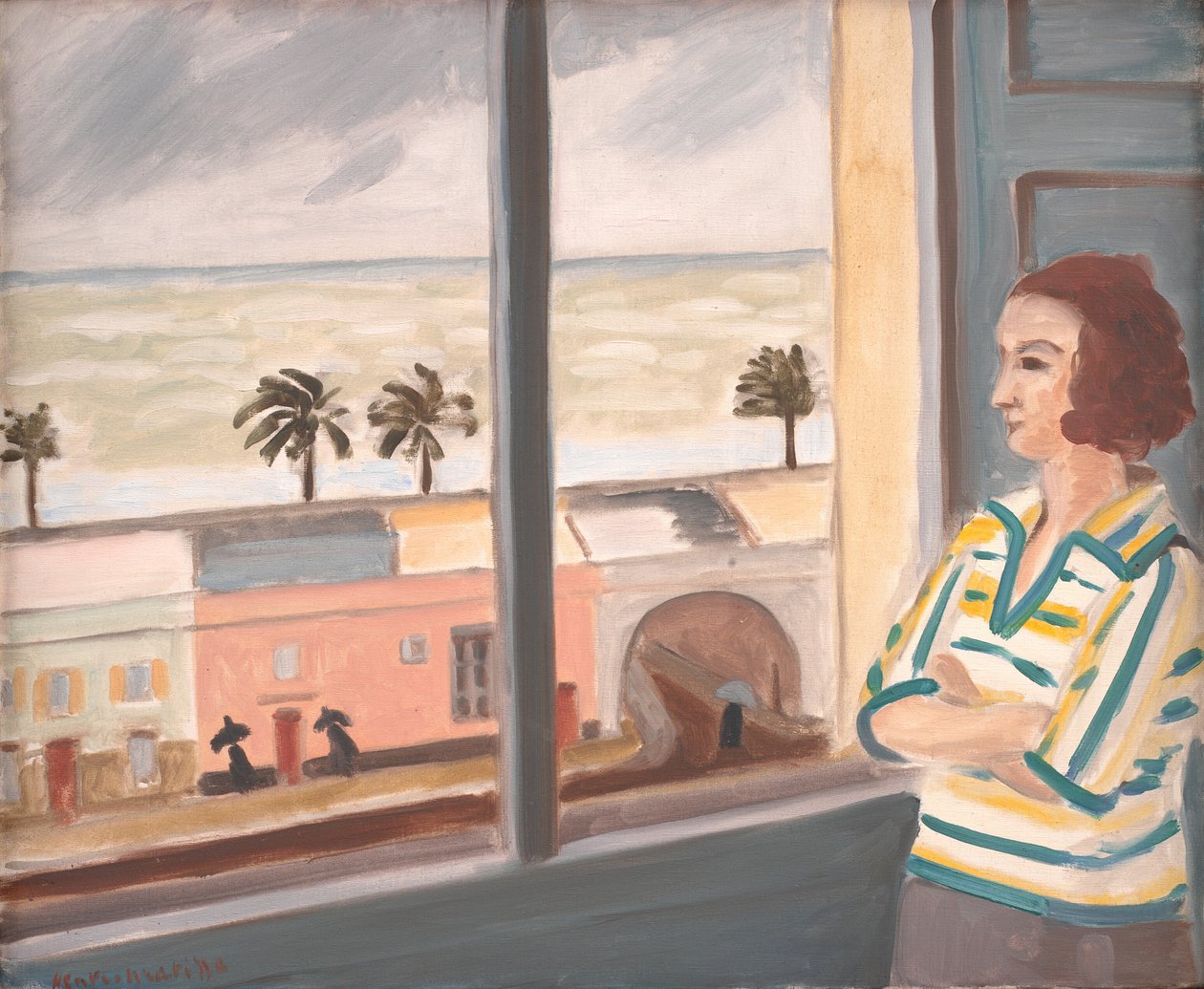 Jeune femme contemplant la mer, temps orageux - Henri Matisse