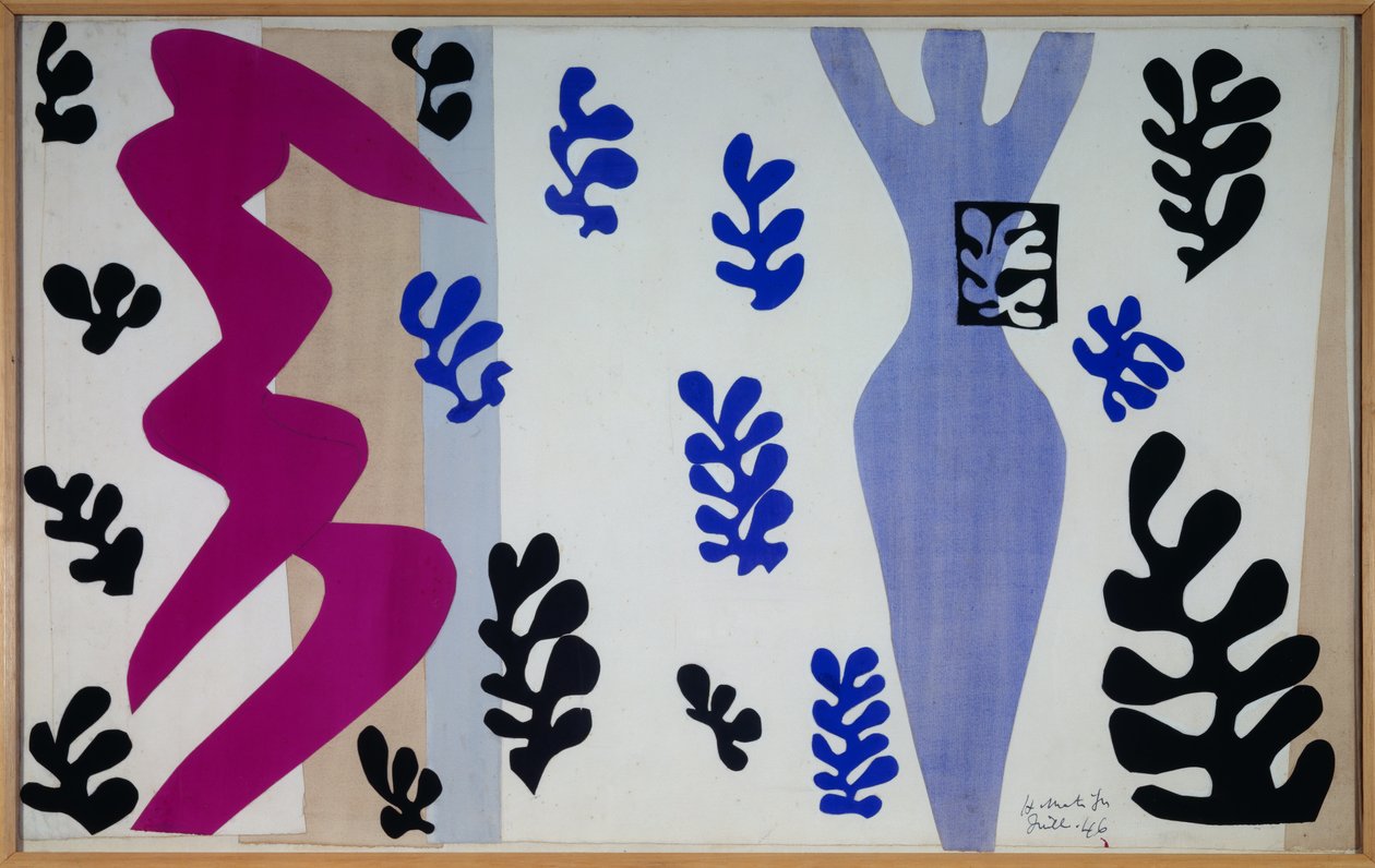 jazz - le lanceur de couteaux 1943 (Gouache papier découpée et collée sur papier marouflé sur toile) - Henri Matisse