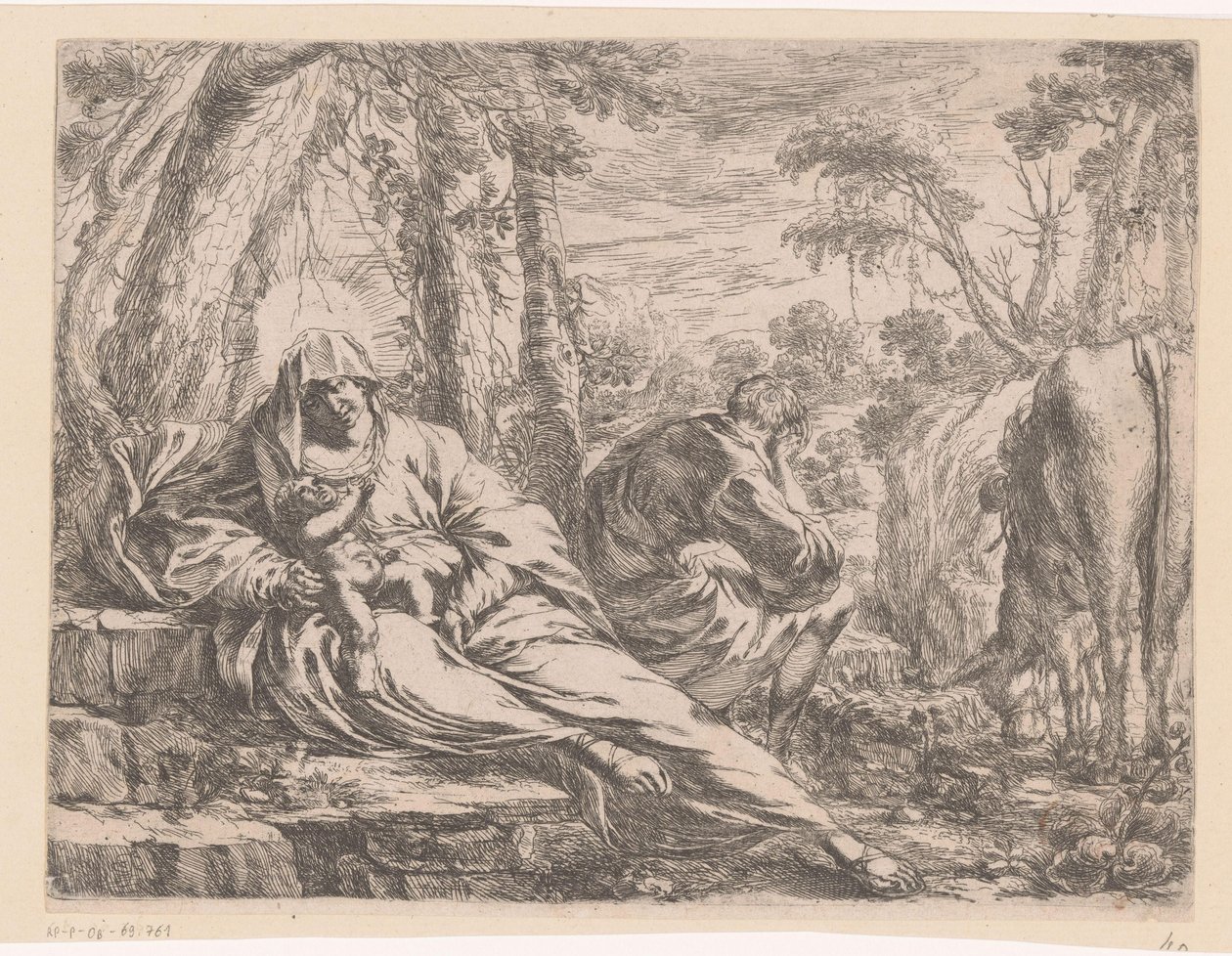 Repos pendant la fuite en Égypte - Henri Mauperché (possibly)