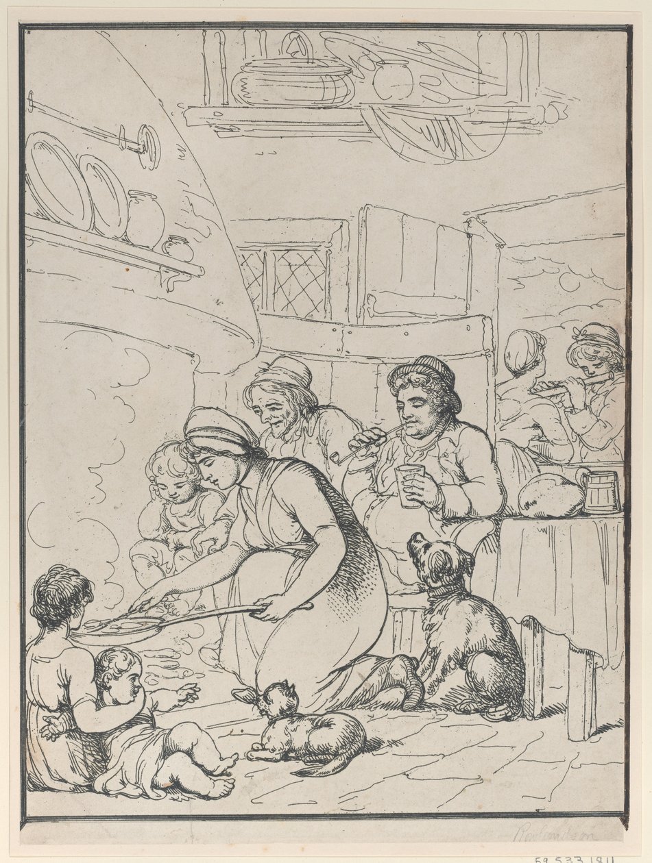 Paysans, au coin du feu, 1799 - Henri Merke
