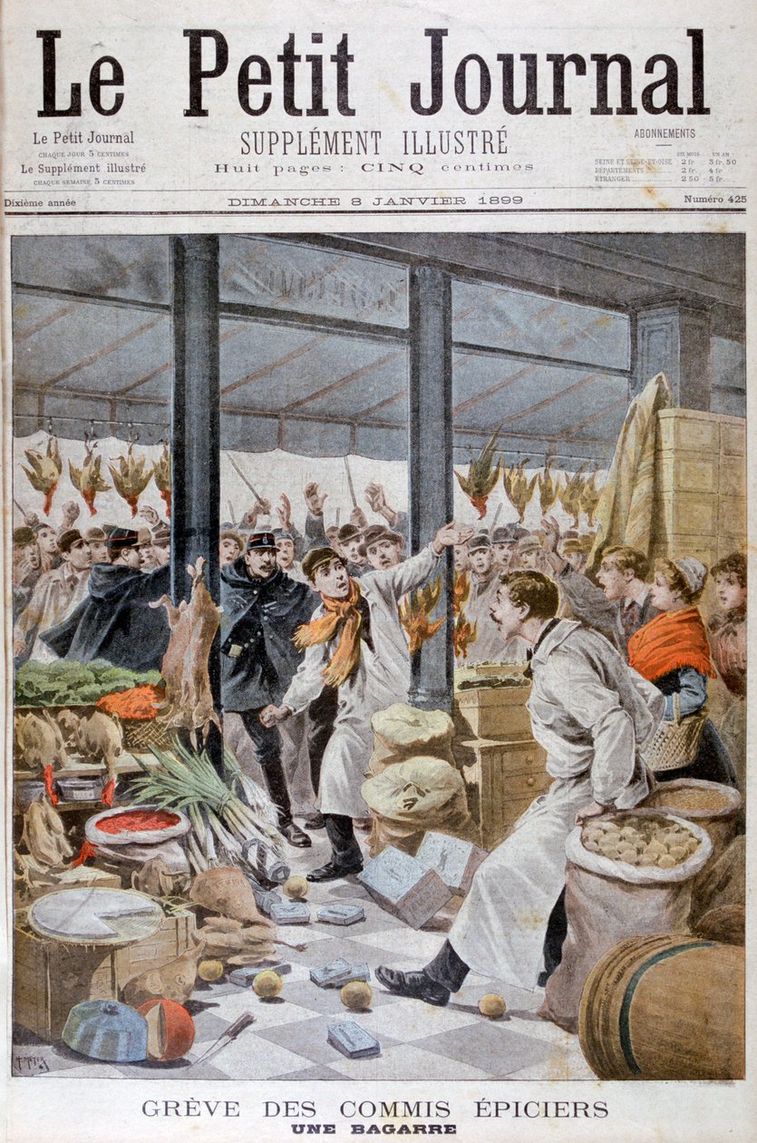 Une bagarre pendant la grève des épiciers, Paris, 1899 - Henri Meyer
