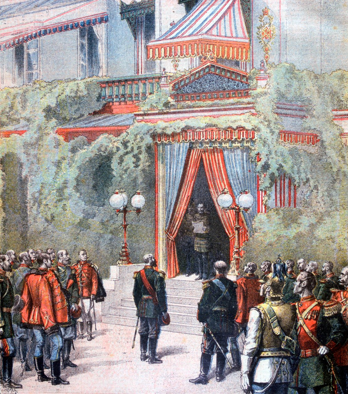 Annonce sur la santé du tsar Alexandre de Russie, palais de Livadia, Saint-Pétersbourg, Russie, 1894 - Henri Meyer