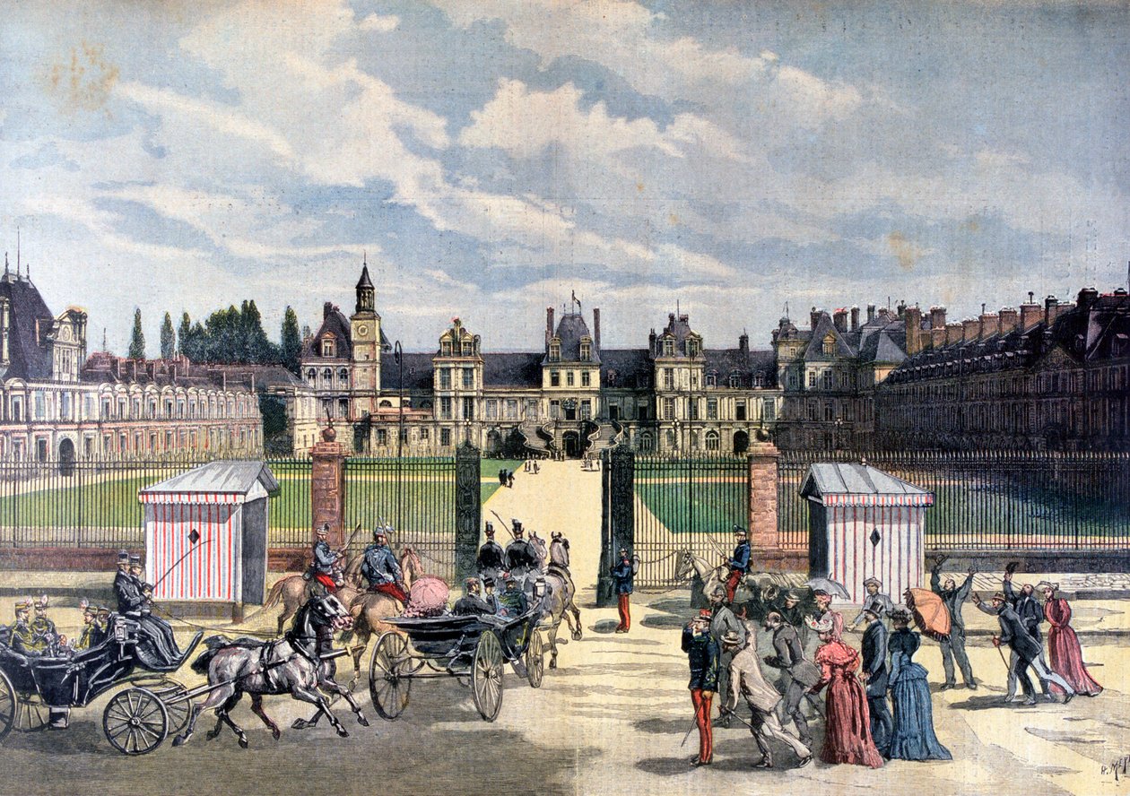 Arrivée du président de la République, Château de Fontainebleau, 1892 - Henri Meyer