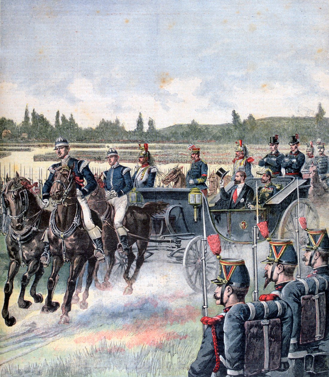 Arrivée du président de la république, revue militaire, 14 juillet 1891 - Henri Meyer