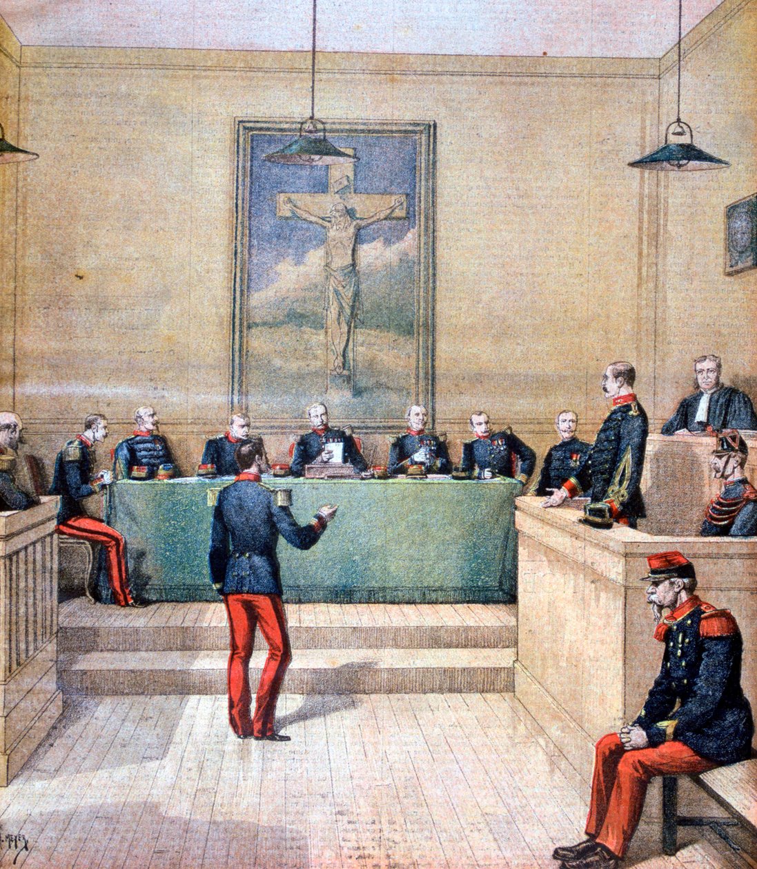 Le Capitaine Dreyfus devant le conseil de guerre, 1894 - Henri Meyer