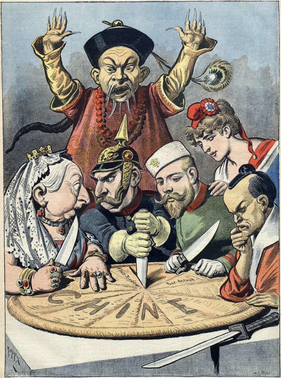 La Chine - le gâteau des rois et... des empereurs Caricature, 1898 - Henri Meyer