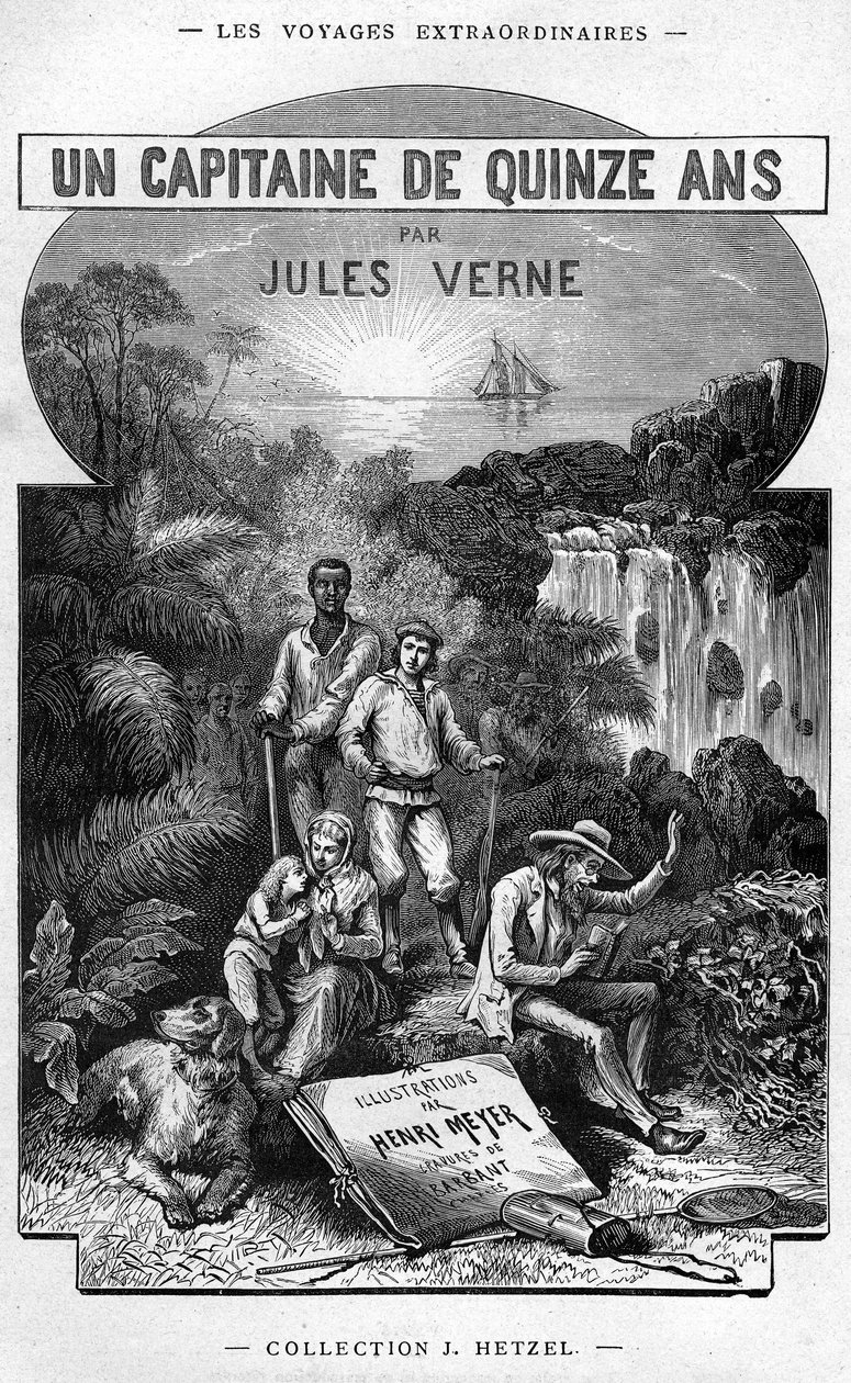 Frontispice du livre de Jules Verne « Un capitaine de quinze ans », édition Hetzel / Voyages extraordinaires 1878 - Henri Meyer