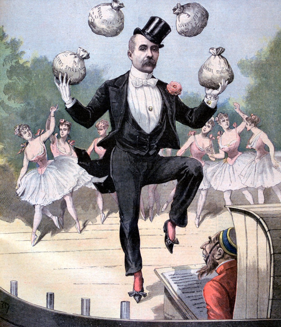 Georges Clemenceau jonglant avec des sacs d