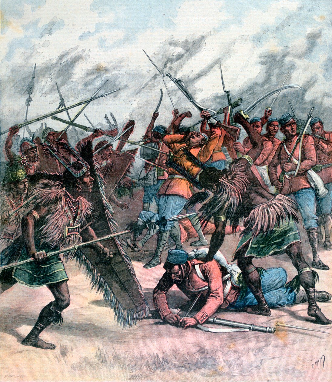 Insurrection à Manpur, Inde, 1891 - Henri Meyer