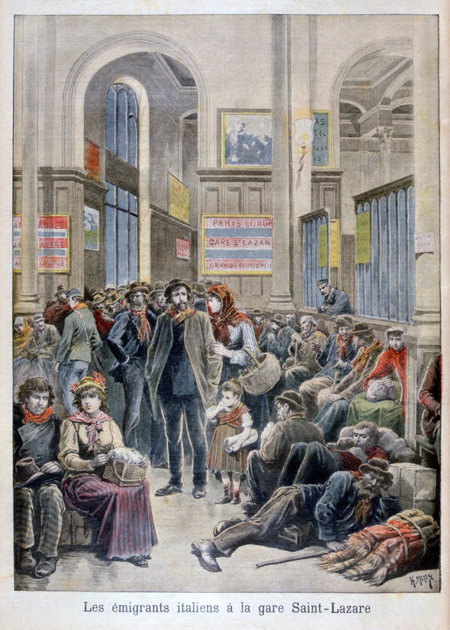 Émigrants italiens à la gare Saint-Lazare, Paris, 1896 - Henri Meyer