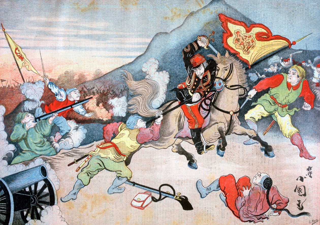 La prise du drapeau chinois par un officier japonais, 1894 - Henri Meyer