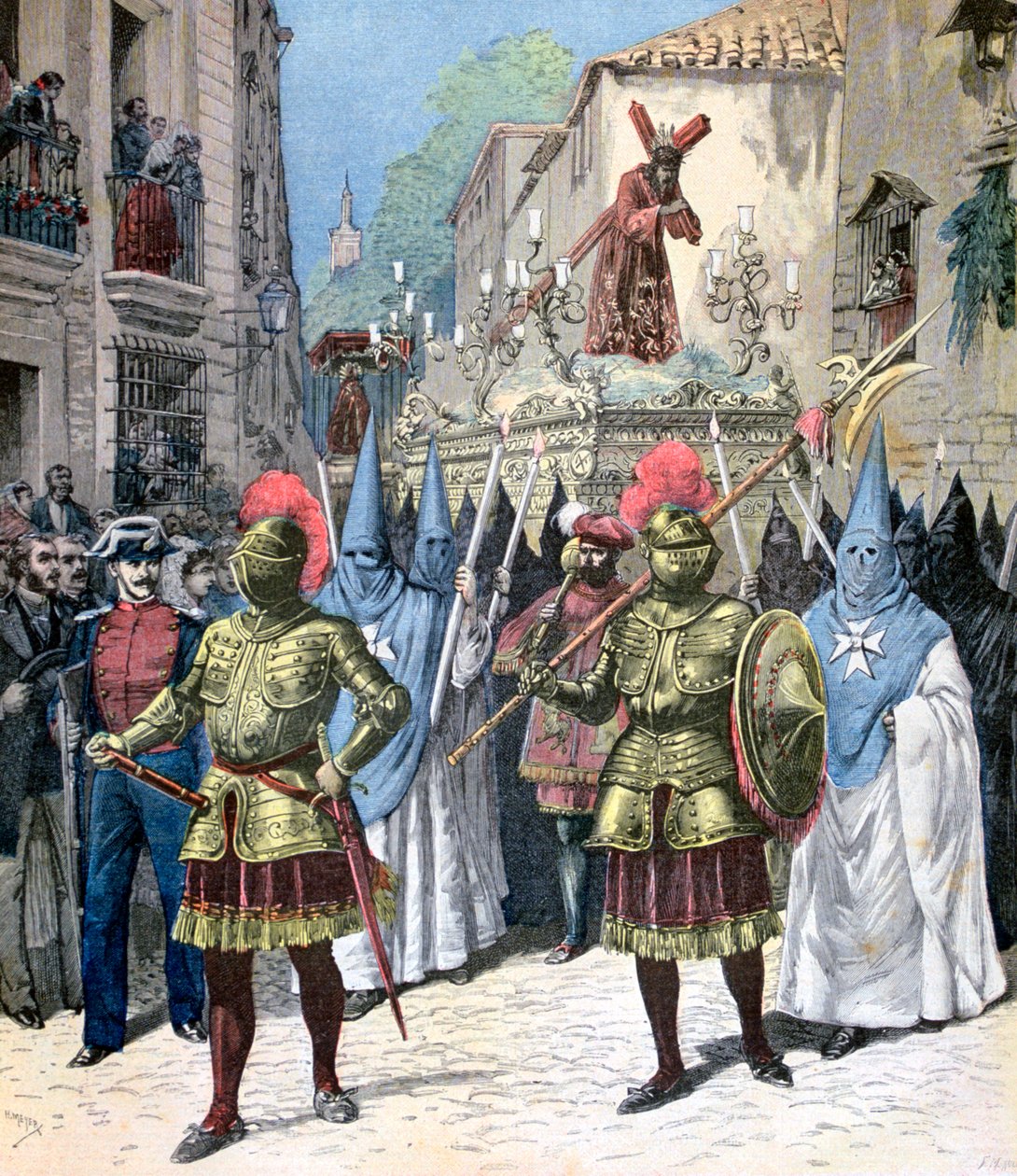 La procession du Vendredi Saint, Semaine Sainte, Séville, 1891 - Henri Meyer