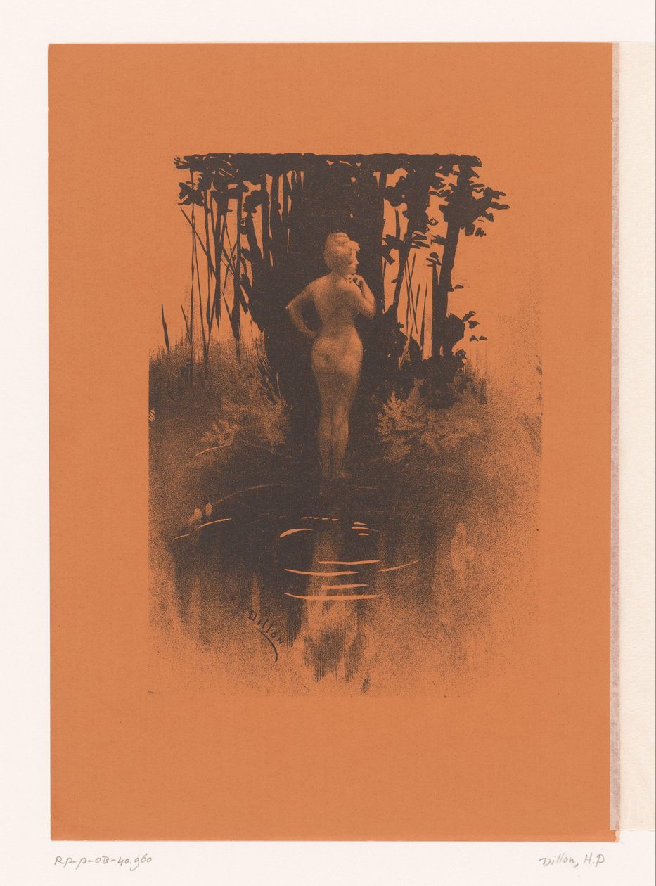Femme se baignant dans la nature - Henri Patrice Dillon