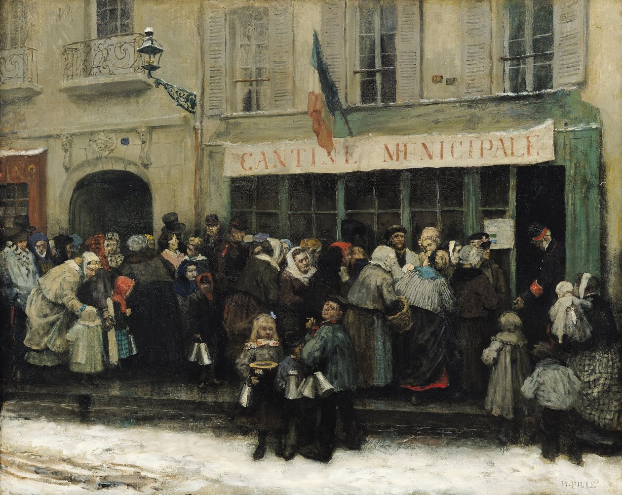 Une soupe populaire pendant le siège de Paris, après 1870 - Henri Pille