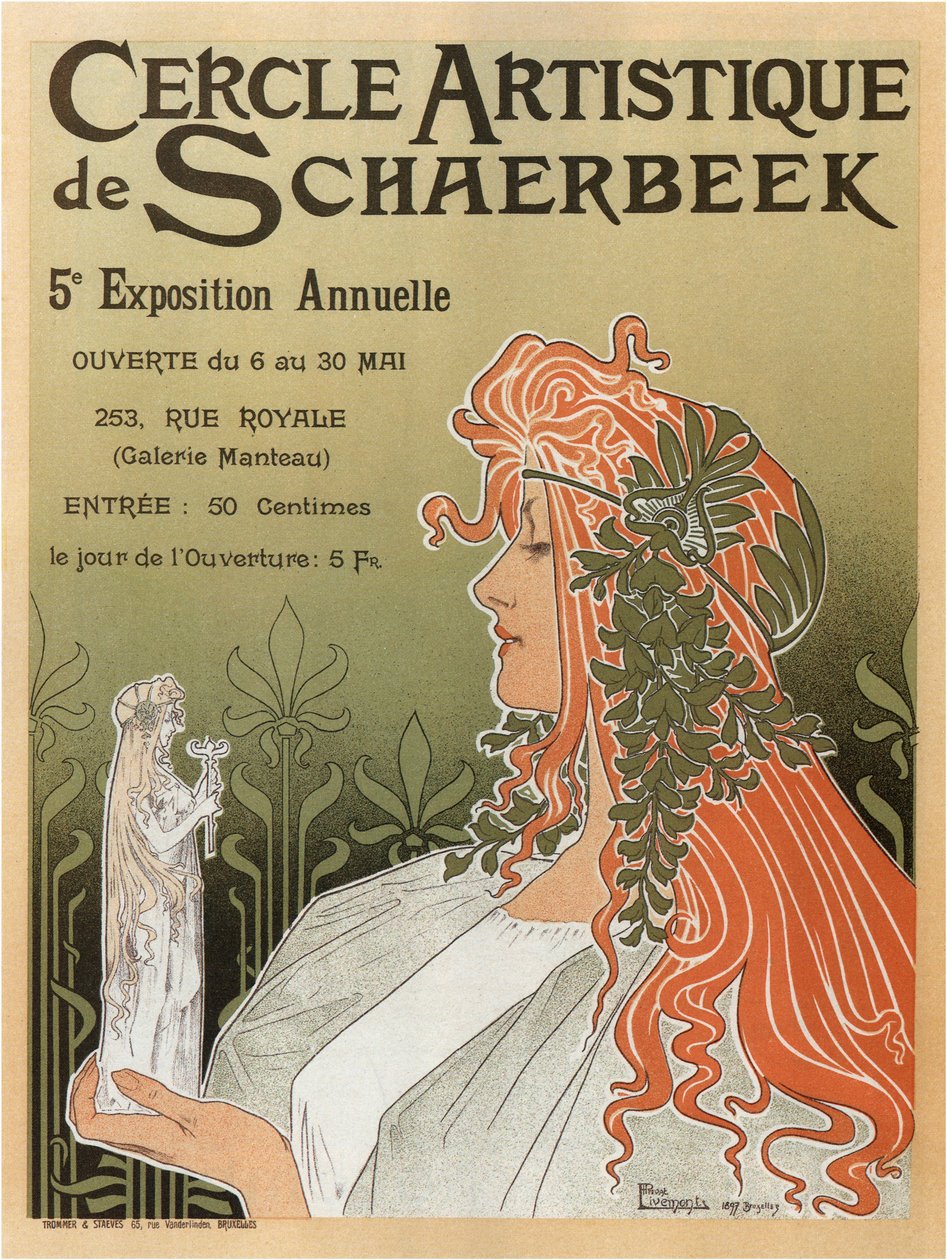 Club artistique de Schaerbeek, 5ème exposition annuelle, 1897 - Henri Henri Antoine Théodore Livemont
