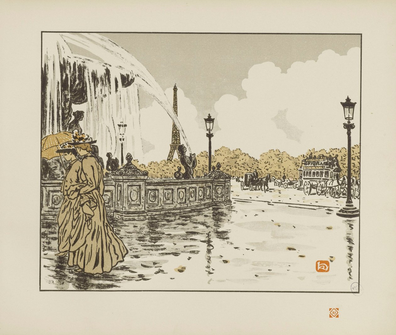 De la place de la Concorde [Les trente-six vues de la tour Eiffel] - Henri Rivière