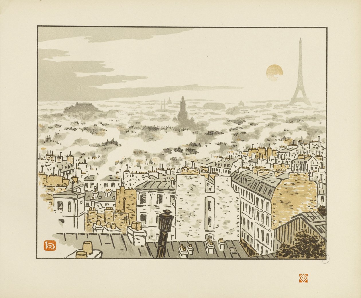 De la rue des Abbesses [Les trente-six vues de la tour Eiffel] - Henri Rivière