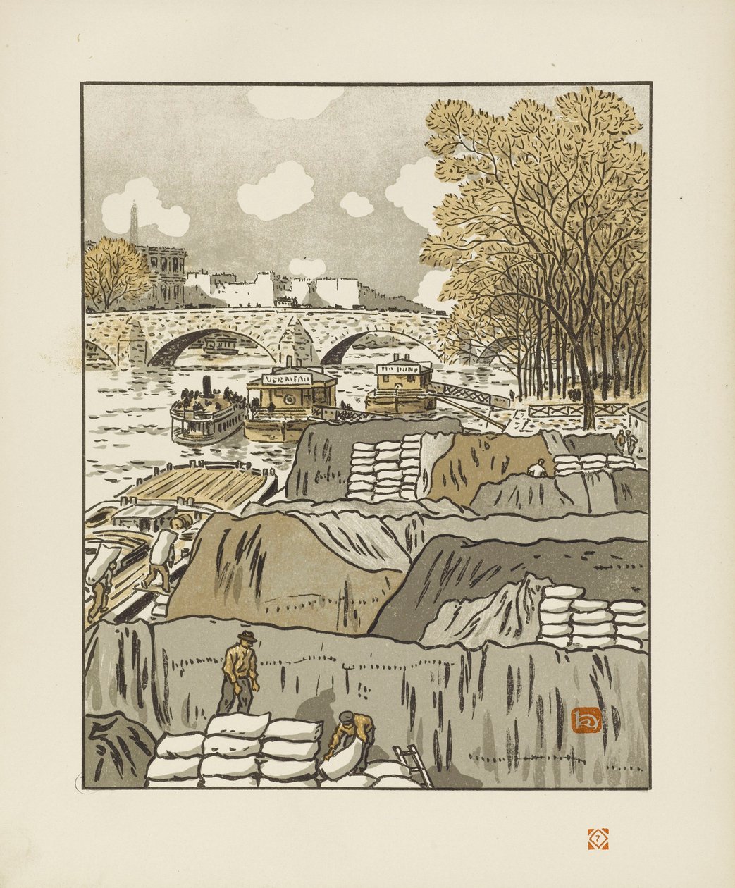Du pont des Saints-Pères [Les trente-six vues de la tour Eiffel] - Henri Rivière