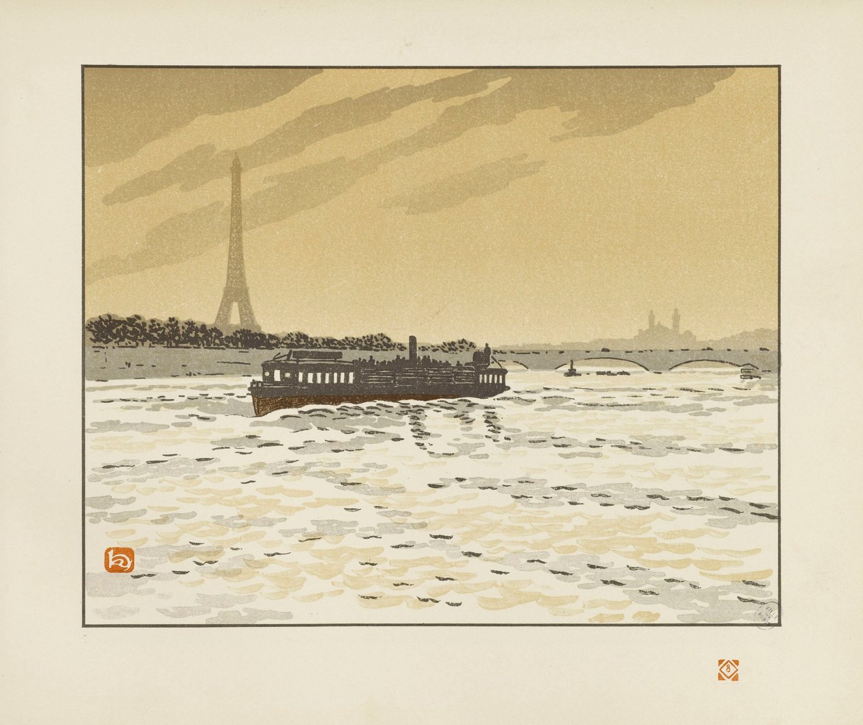 Du quai de la Conférence [Les trente-six vues de la tour Eiffel] - Henri Rivière