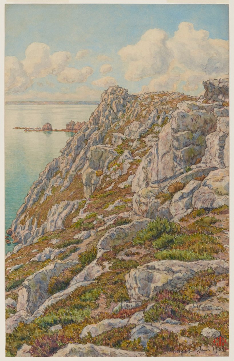 Klippen der Île Vierge. Bucht von Douarnenez. Morgat - Henri Rivière