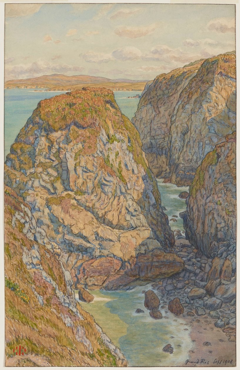 Klippen des Grand Ris. (Bucht von Douarnenez) - Henri Rivière