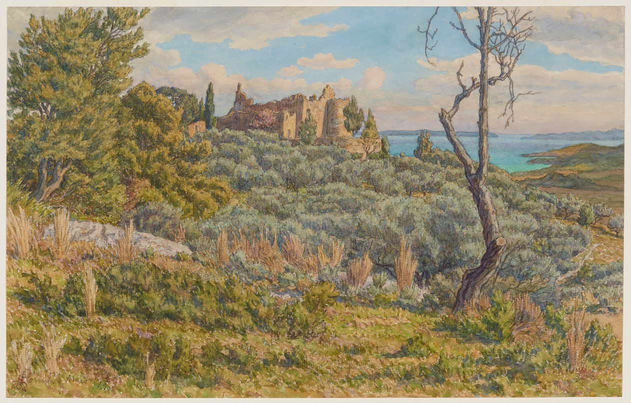 Le vieux château. Bormes - Henri Rivière