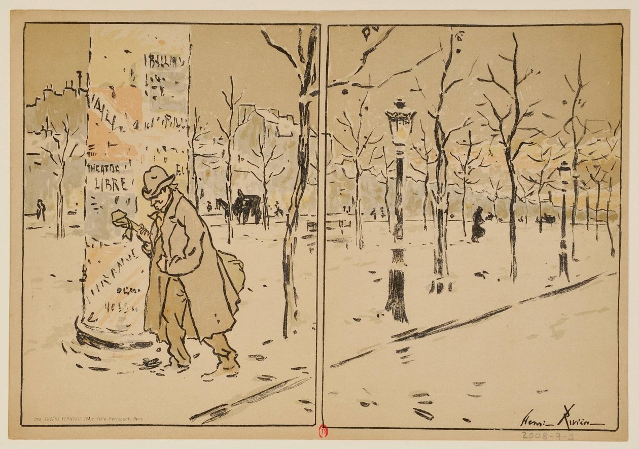 [Paris en hiver : Programme pour le Théâtre Libre, saison 1889-1890] - Henri Rivière