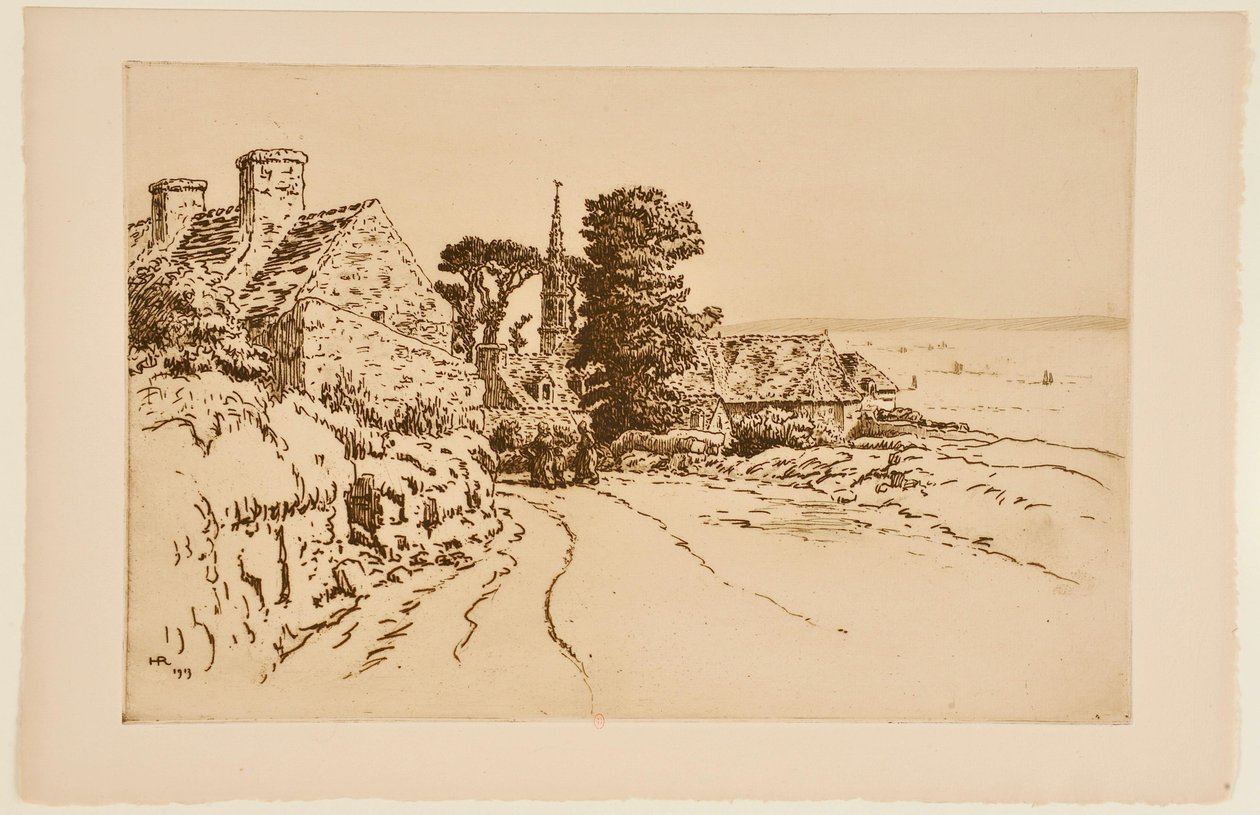 [Village au bord de la mer] - Henri Rivière
