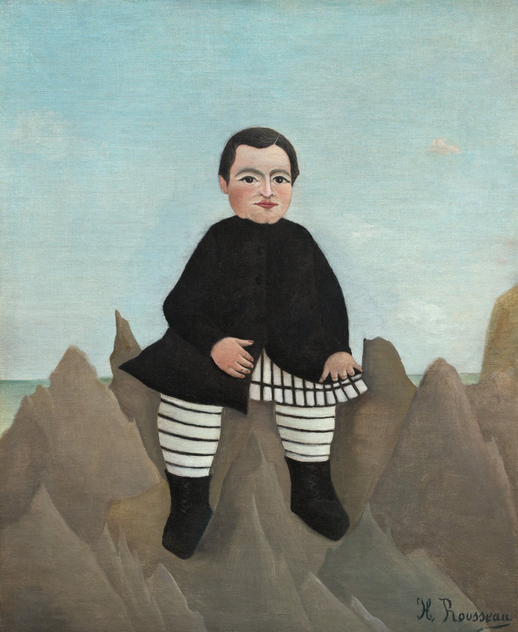 Garçon sur les rochers - Henri Rousseau