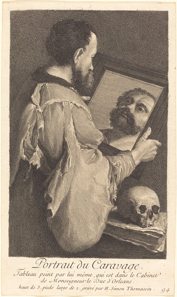 Portrait du Caravage - Henri Simon Thomassin