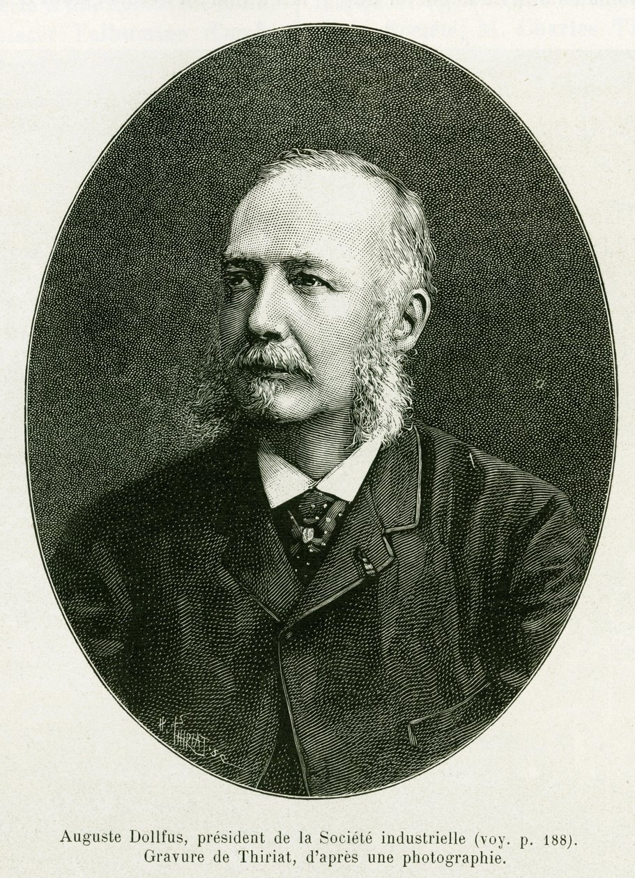 Auguste Dollfus, président de la société industrielle Dollfus Mieg. Gravure pour illustrer l