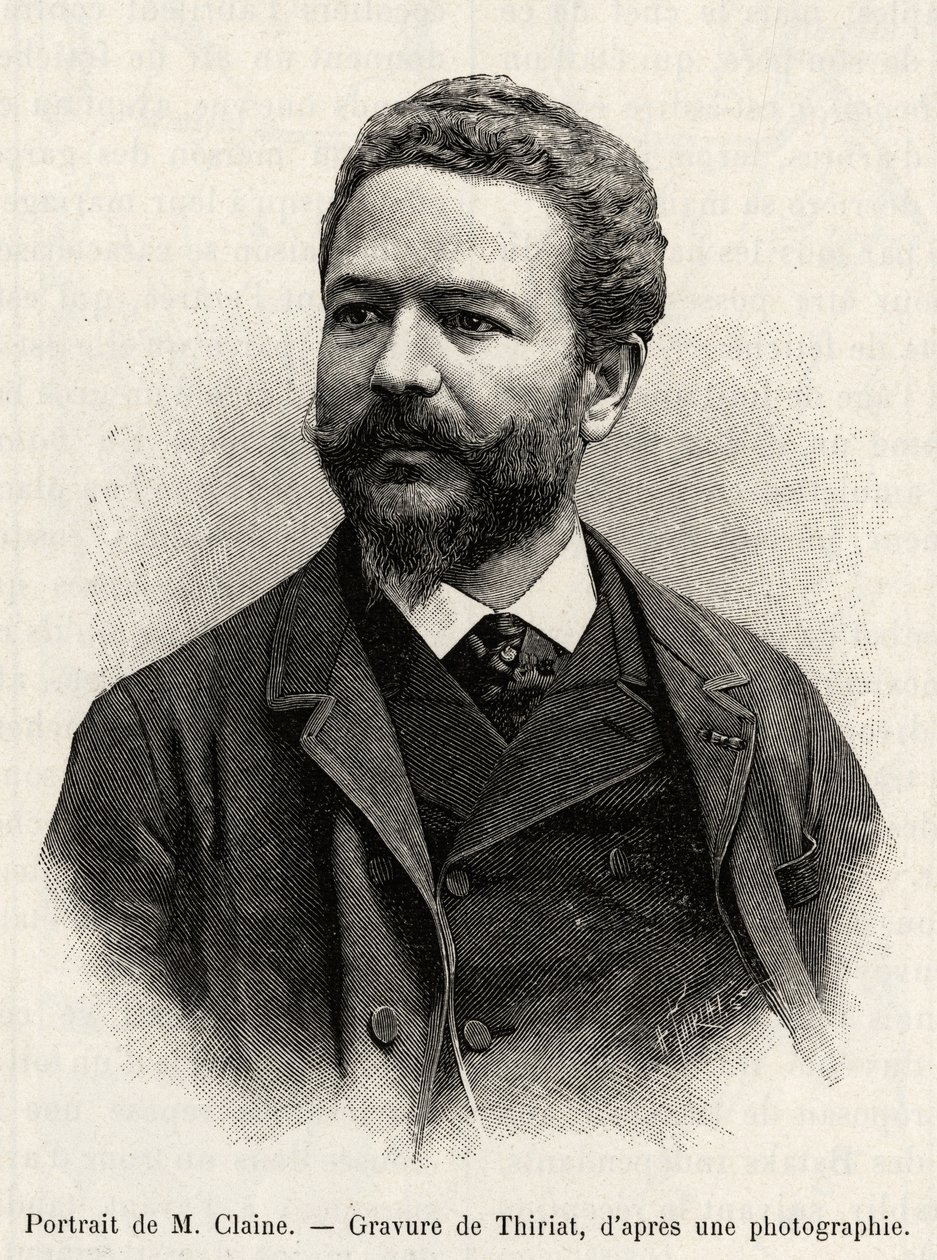 Portrait de Jules Claine (gravure par Thiriat pour illustrer l
