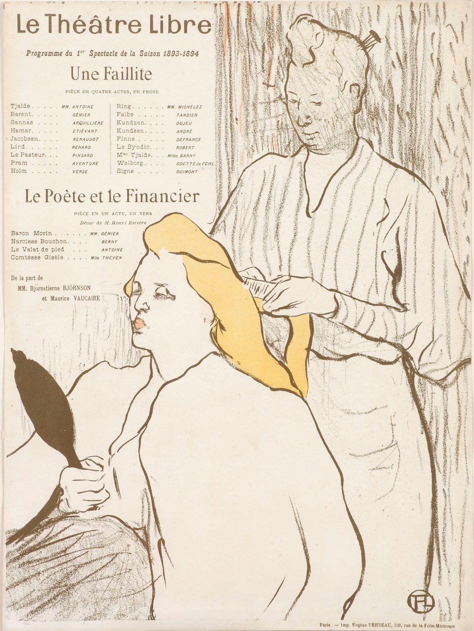 Le Coiffeur - Programme de Théâtre Libre, 1893 - Henri Toulouse Lautrec de