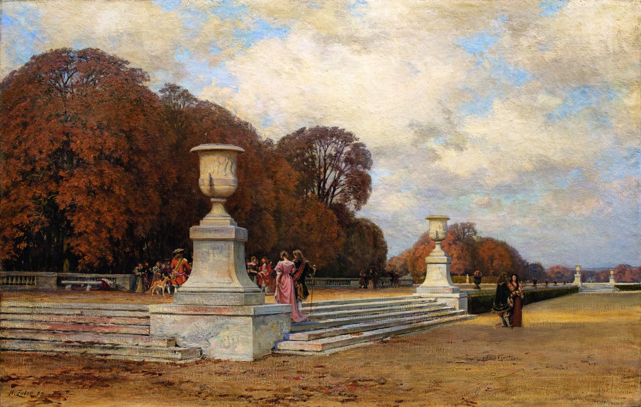 Les marches de marbre rose à Versailles, 1899 - Henri Zuber